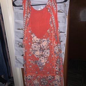 Orange multi colored pattern dress